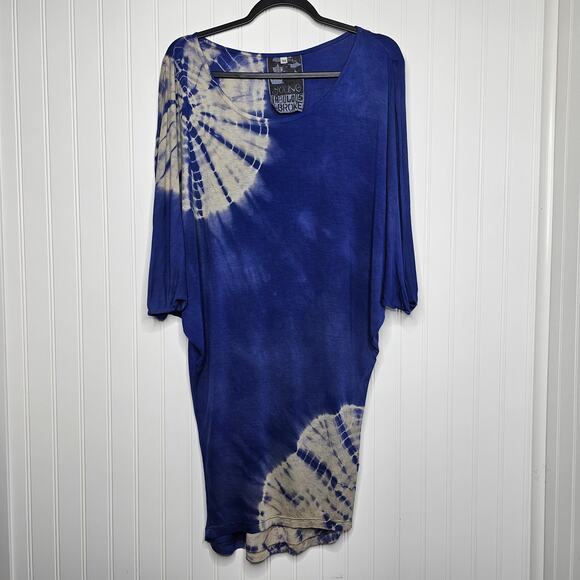 Young Fabulous & Broke Blue Tie-Dye Dress Size XS Soft Modal Dolman Casual Beach - Picture 7 of 7